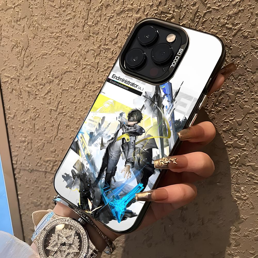 Чехол для телефона Arknights Аниме Игра для 17 Air IPhone 16 Pro Max 15 14 Plus 12 13 X XS Max 11 Цветной Серебристый Чехол
