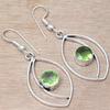 Peridot Quartz Gemstone Handmade 925 Silver Jewelry Earrings 1.5''