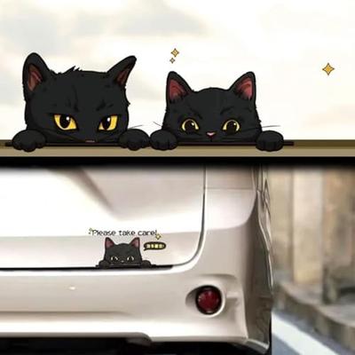 Наклейки на машину TATACLEA, Милые наклейки на машину с котиками, Мультяшные наклейки на машину, Наклейки от царапин Два котенка