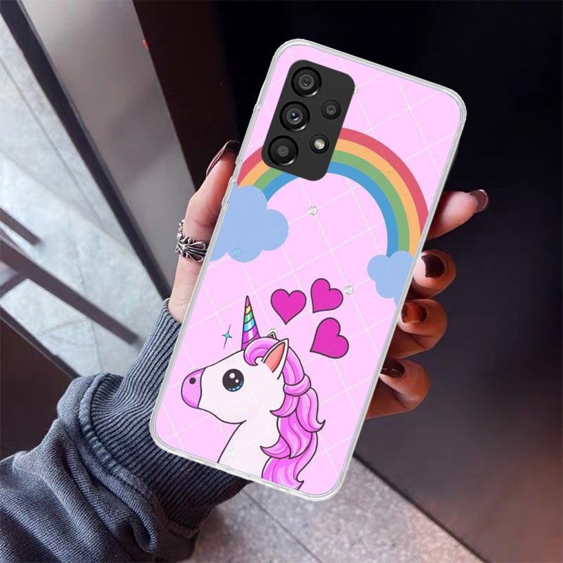 Розовый Единорог Радужный Чехол Для Телефона Для Samsung Galaxy A17 A16 A15 A14 A13 A57 A56 A55 A54 A53 A37 A36 A35 A34 A33 A26 A25 A24 A23 G