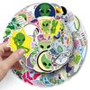 50 Alien-Themed Waterproof Stickers for Suitcases, Skateboards, Scooters, Tablets, and Cars