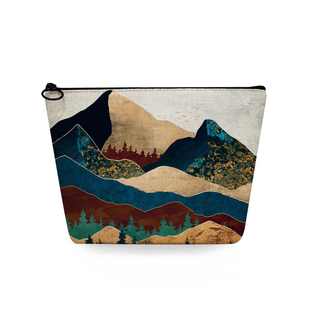Women Landscape painting Print Cosmetic Bag Toiletries Organize Travel Storage Case 6753 KTB