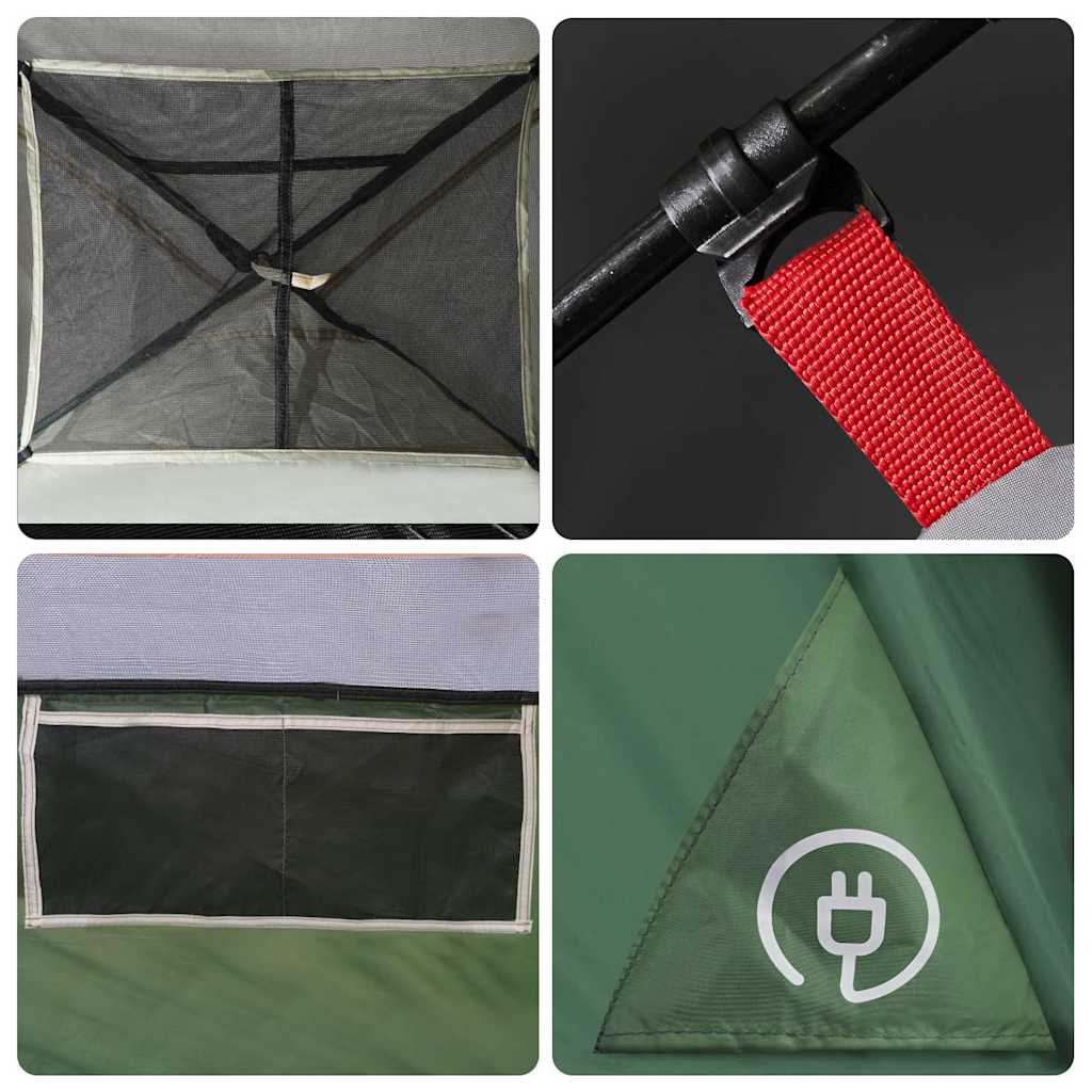 Dome Family Tent for 6 Persons Green Waterproof