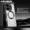 KEYSION Transparent Magnetic Case for Infinix Smart 8 Heavy Duty Shockproof Phone Back Cover for Infinix Hot 40i 40 Pro