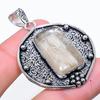 Golden Rutile Handmade 925 Sterling Silver Jewelry Pendant 1.97" C4p46