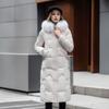 Женские парки зимняя куртка длинное пальто утепленное пальто с меховым воротником с капюшоном на молнии теплая зимняя одежда женская стеганая одежда