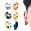 2pcs Stainless Steel Round Huggie Hoop Earrings Unisex Ear Buckle Piercing Ear Studs Kids