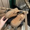 It'S So Comfortable~ 4Cm Flat-Bottomed Casual Single Shoes With A Big Head And Comfortable Loafers For Women