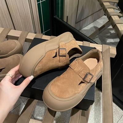 Это так удобно~ Повседневные туфли на плоской подошве высотой 4 см с большим носком и удобные мокасины для женщин