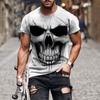 Vintage Horror Skull 3d Print Men's T-shirt Summer Classic Casual O Neck Short Sleeve Fashion Loose Oversized Tops Tee Shirt Men