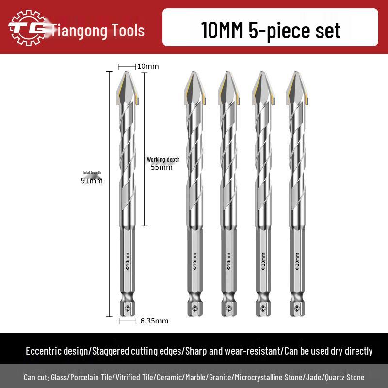 Eccentric Tile Drill Bit for Concrete, Cement, and Ceramic – Super Hard Alloy Triangle Impact.