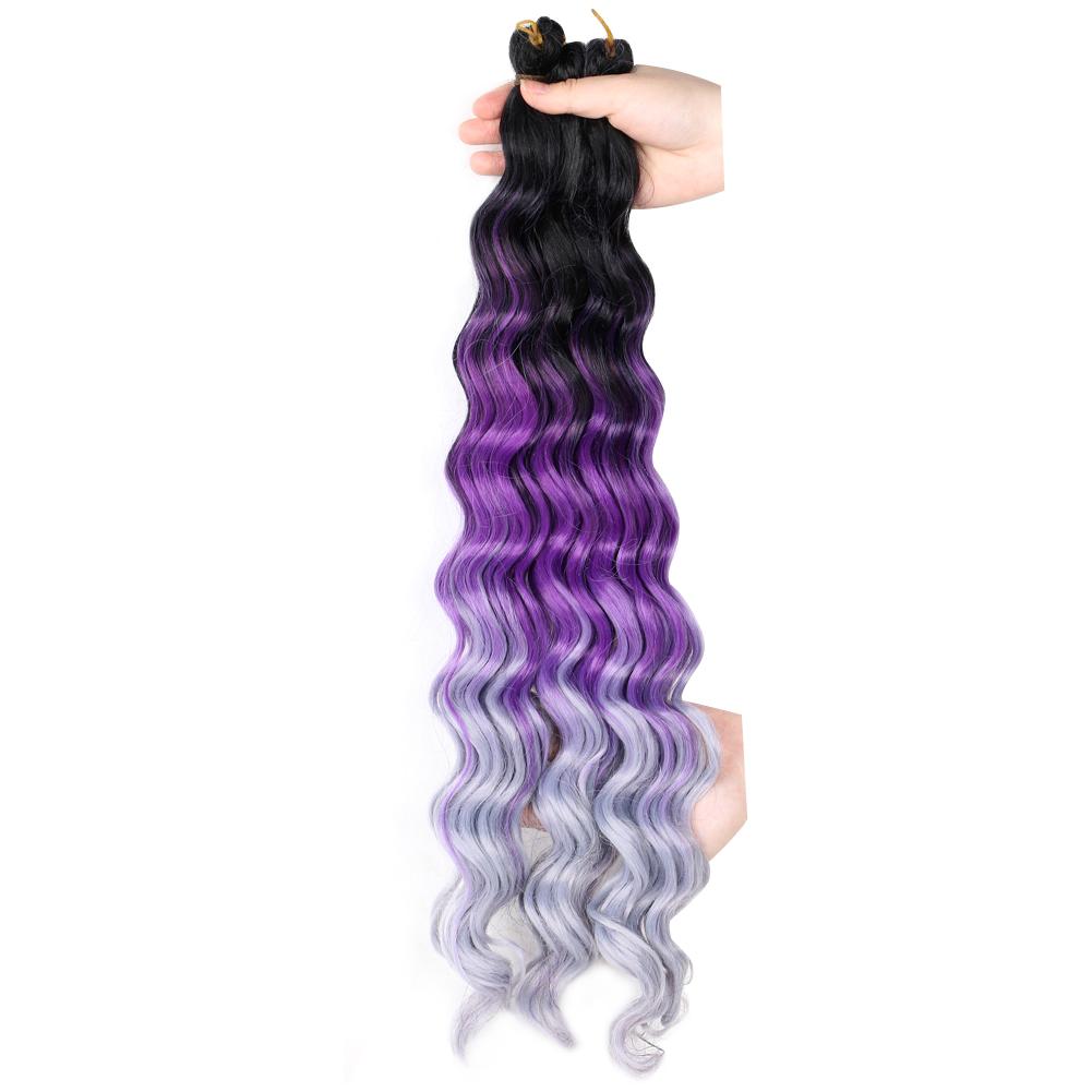 Chemical Fiber High-temperature Silk Wig Hair Handle Wave Crochet Hair Curved Hair Handle Crochet Hair Braided Dirty Braid Wig