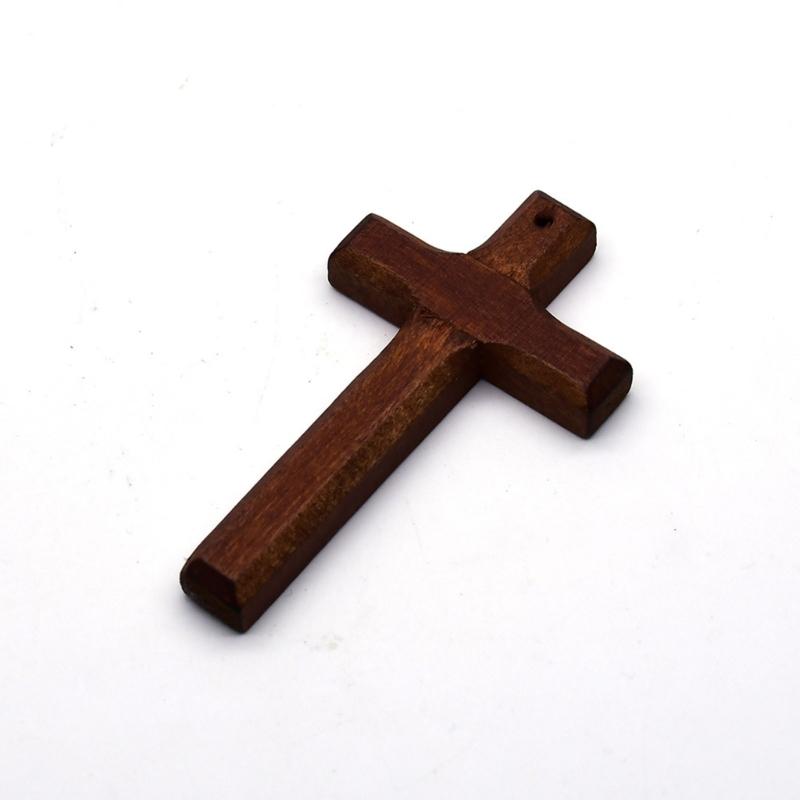 5pcs Wood Cross Pendant Charm Hangable Charm Ornament Decoration Crafts for Home Church Praying Meditation Charm Gift