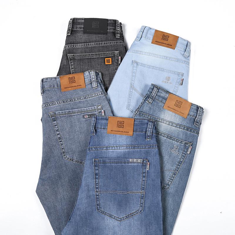 Мужские джинсы Large Wide-Leg Four Seasons Elastic - Свободный прямой крой для больших размеров