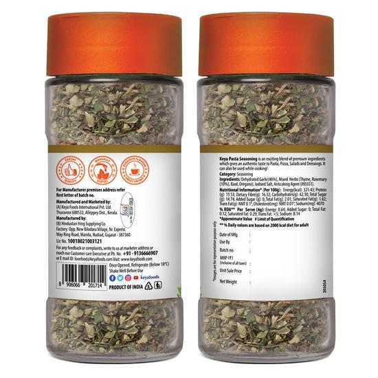 Приправа для пасты Keya | Полностью натуральная и полезная смесь специй | Стеклянная бутылка | Премиальные травы и специи 45 г