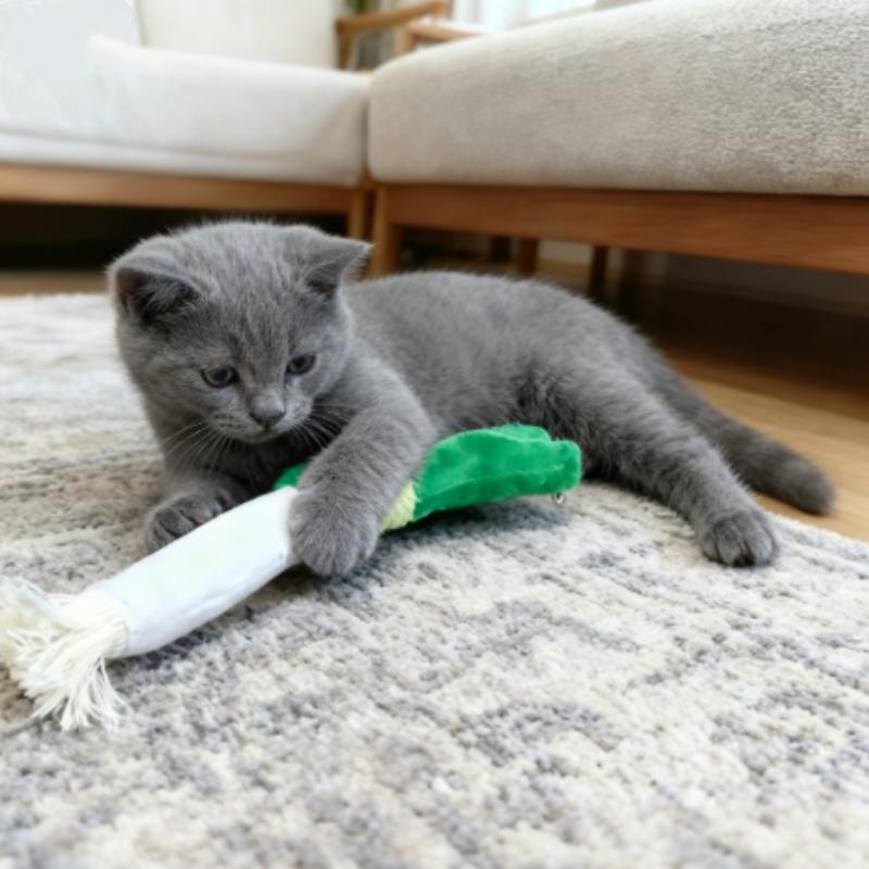 Plush Pet Chew Toy Bite Resistant Interactive Scallion Bell Sounding Dog Cat Teething Cleaning Play Supplies