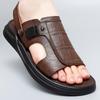 2024 Men's Sandals Summer Breathable Comfortable Beach Shoes Cowhide Slippers Men Cowhide Business Casual Beach Shoe and Sandals