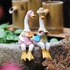 2 шт. утки, садовые украшения для чтения, пара животных, скульптуры, украшения, пара уток, подарок из смолы, декор для внутреннего и внутреннего дворика