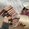 Thickened Striped Socks Plush Floor Socks New Mink Fleece Socks Autumn Winter