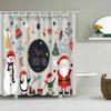 Рождественский декор, занавески для душа, 3D Санта-Клаус, снеговик, лось, дерево, экран для ванны для ванной, водонепроницаемая полиэстеровая занавеска для ванны