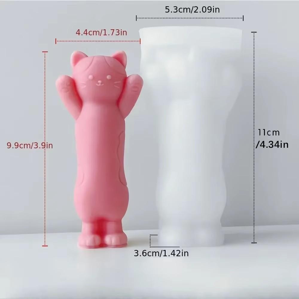 Standing Kitten Candle Making Mould Animal Cat Cartoon Scented Silicone Molds Animal Home Room Decor Gypsum Birthday Handmade Gifts