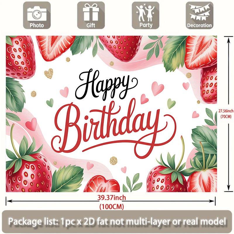 Party Backdrop Flat Strawberry Wishes Events Wedding Coming Ceremony Four Season Photo Booth Decor Front Door Decor