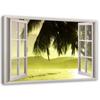Canvas Print Window View Sunset Palms