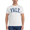 Футболка Yale College Шрифт Изогнутый Немного Широкий Повседневная Ленивая Бесшовная Сшивка Хлопковая Футболка