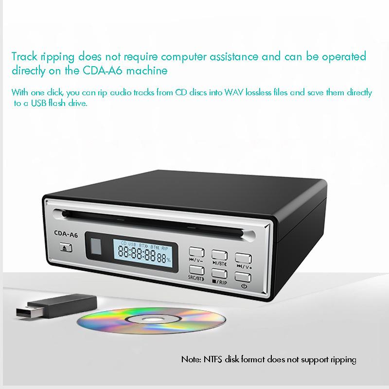 Портативный Bluetooth CD-плеер Hi-Fi Аудио Домашний CD-риппер Настольный CD-плеер с входом и выходом для музыкальных развлечений