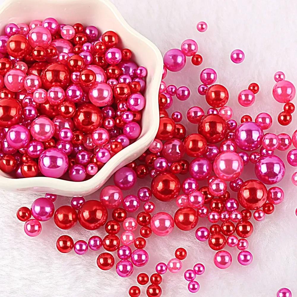 Разноцветные бусины из АБС-пластика без отверстий, имитация жемчуга, россыпные бусины для нейл-арта, DIY-поделок, украшения для скрапбукинга