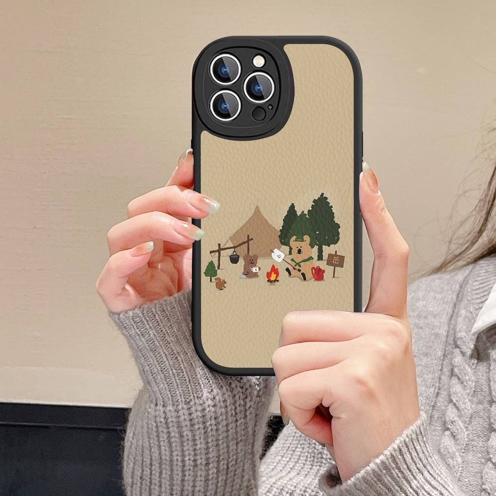 Милый Медведь Квокка Чехол для Телефона MagSafe Для IPhone 11 12 13 14 15 16 Pro Max Plus Кожаный Чехол