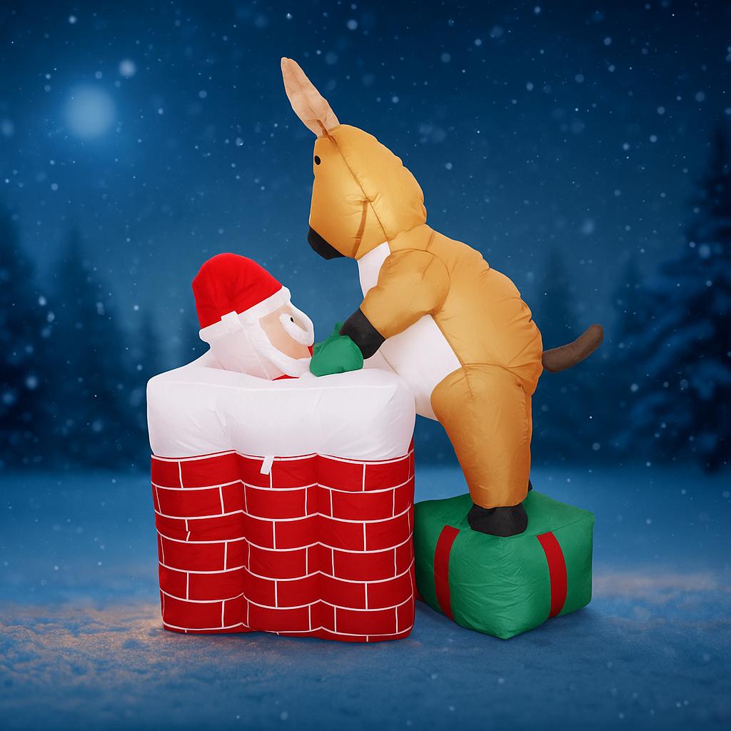 4.92FT Inflatable Toy Snow Globe Santa Reindeer Festive Holiday Gift Xmas Decorations for Yard Christmas Supplie Home Decoration