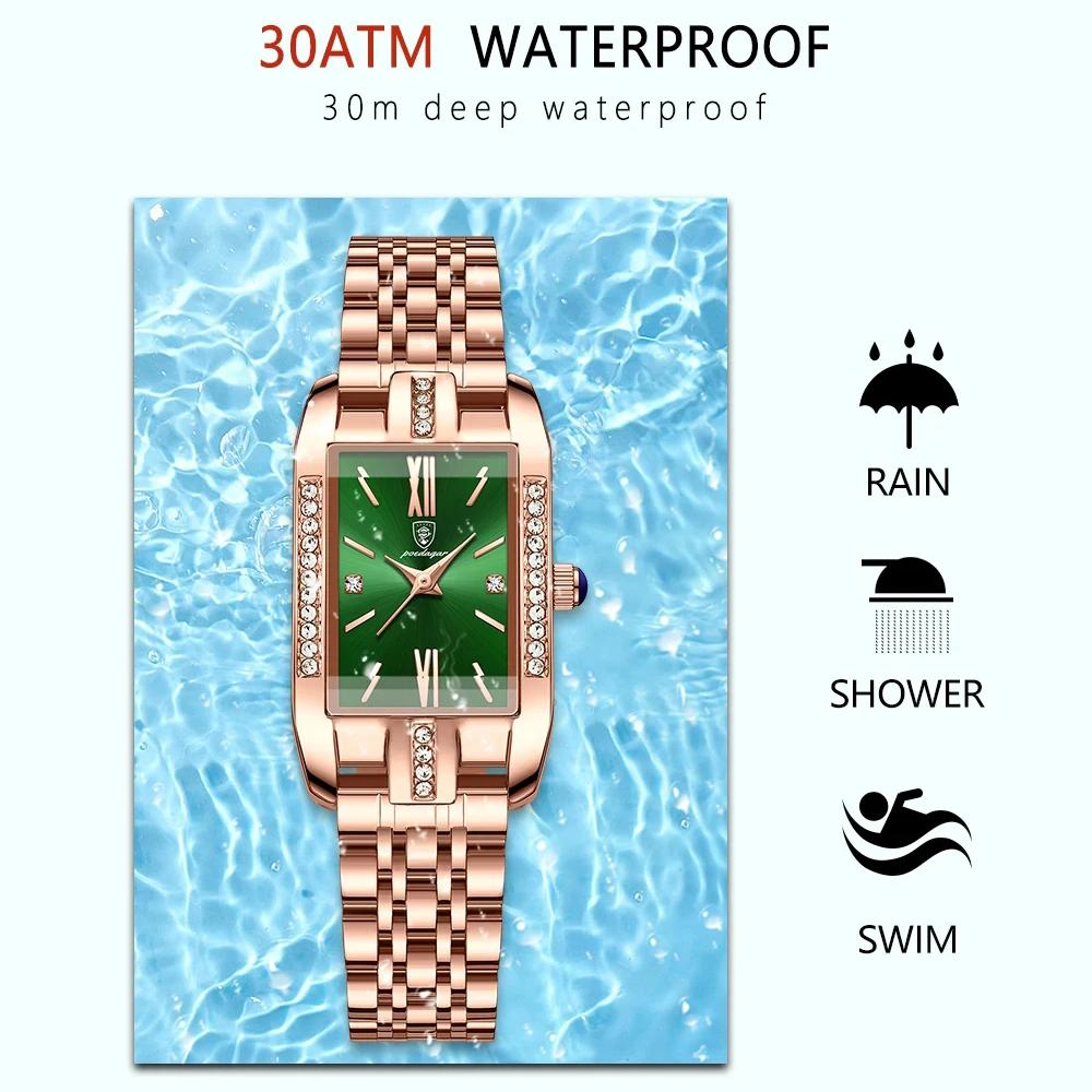 Swiss Brand POEDAGAR Watches Women's Fashion Design Quartz Wristwatch Waterproof Stainless Steel Clock Luxury Women Watch