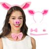 Halloween Costume Kit Costume Accessories Pink Pig Fancy Dress Headband Bow Tie Pig Ears Nose Tail