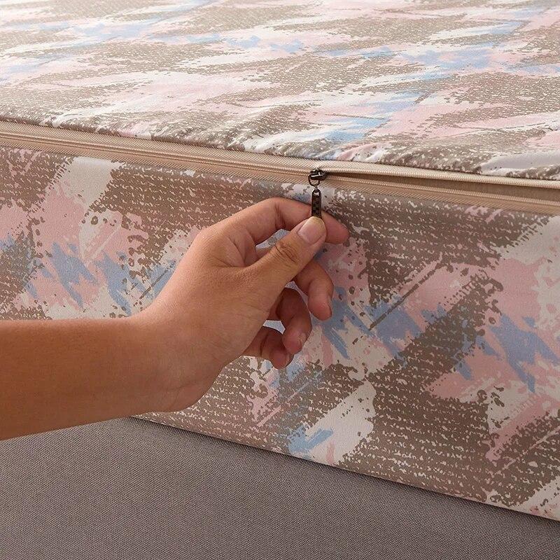 Утолщенный наматрасник с шестисторонней застежкой-молнией, чехол для кровати «все включено», съемный простынь King Queen