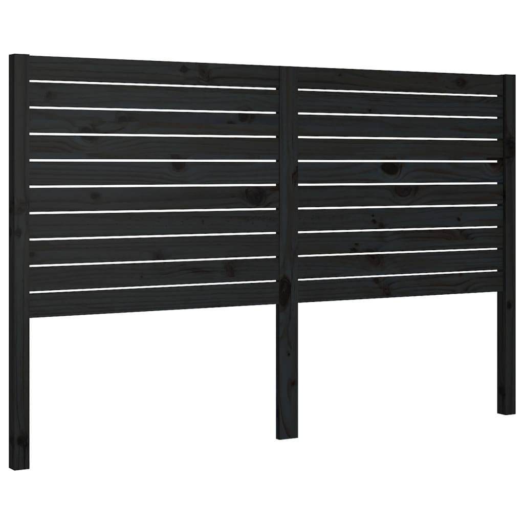 Headboard in Black 146 x 4 x 100 cm Solid Pine Wood