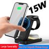 3-in-1 Foldable Magnetic Wireless Charger: 15W Fast Charging Stand for Phones, Watches, and Earbuds