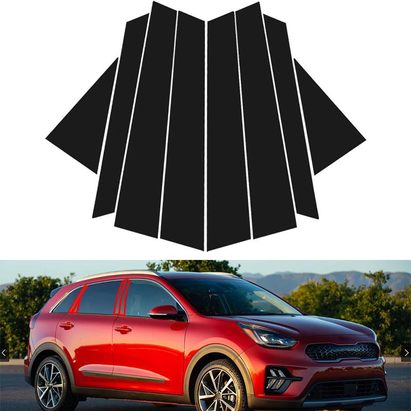 Для Kia Niro 2016 2017-2022 Глянцевые Черные Стойки Дверные Оконные Накладки Декоративные Наклейки на Кузов Автомобиля Автонаклейка