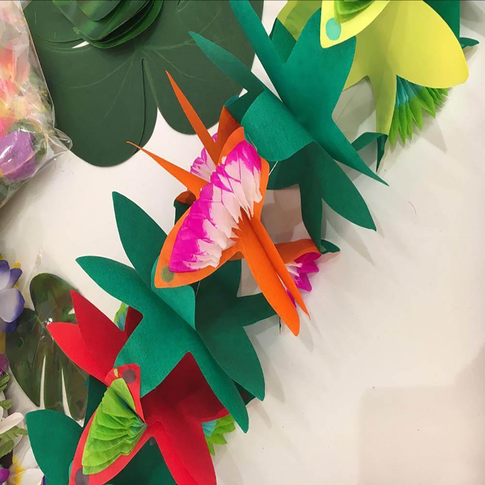 3M Hawaii Party Garland With Colorful Flower Paper String For Jungle Beach Theme Summer Party Hawaii Party Hanging Ornaments Decoration Supplies