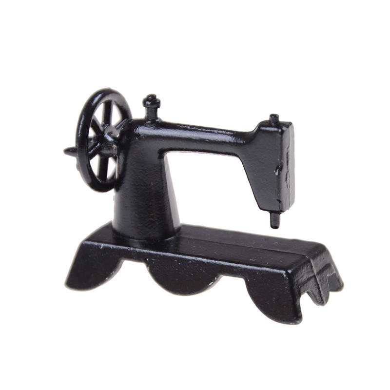 Симпатичная мини 1:12 миниатюрных черных швейных машин для кукольного домика
