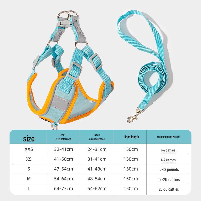 Дышащая шлейка-жилет для собак мелких пород и поводок