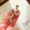 Zircon Rhinestone Animal Collar Pins Vintage Metal Snake Lapel Pin Zodiac Snake Brooch New Year