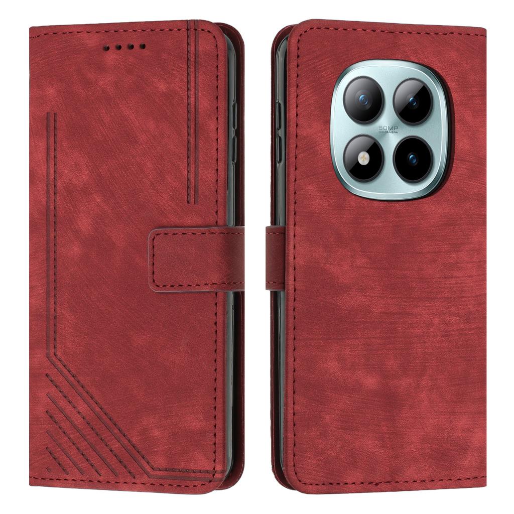 For iPhone 16 Pro Kickstand Case Bi-fold Card Bag PU Leather Coated TPU Cover Compatible with