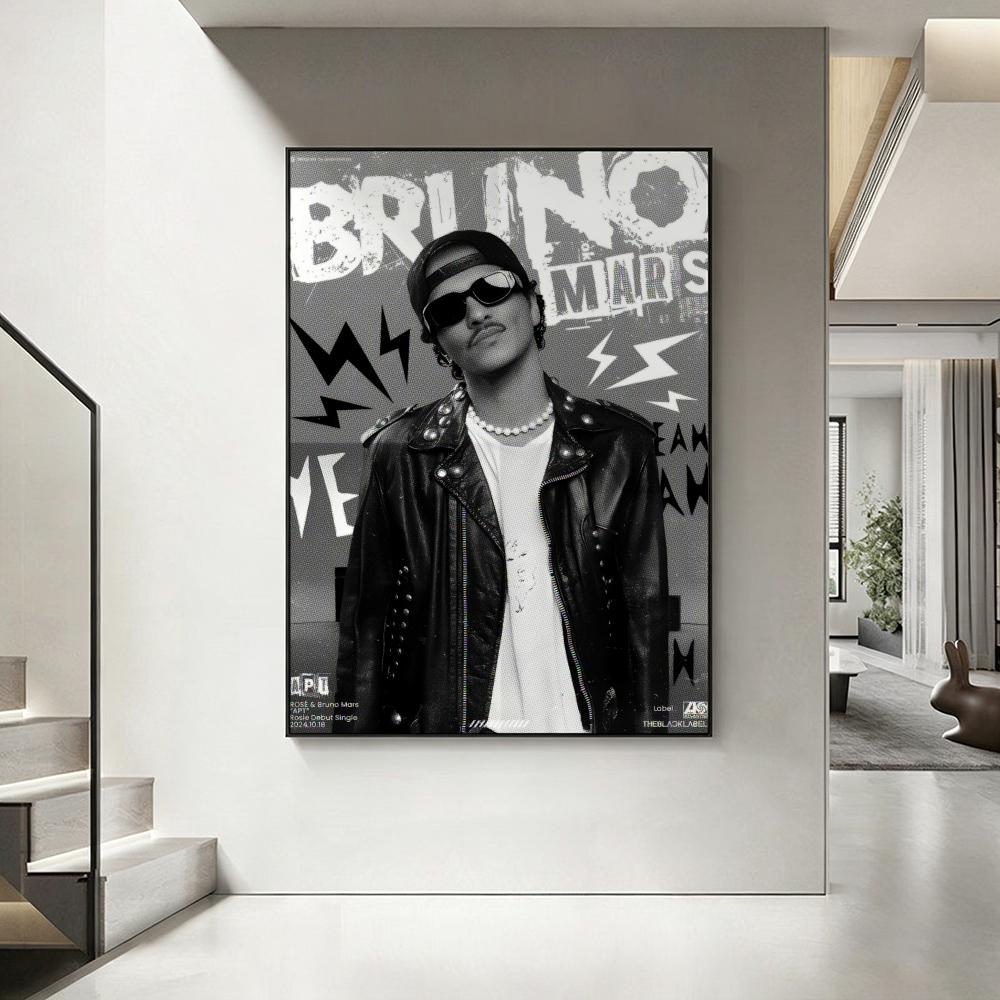 Singer B-Bruno M-Mars Poster HD art, waterproof, sticky wall, home decoration (living room, bedroom, bar), aesthetic