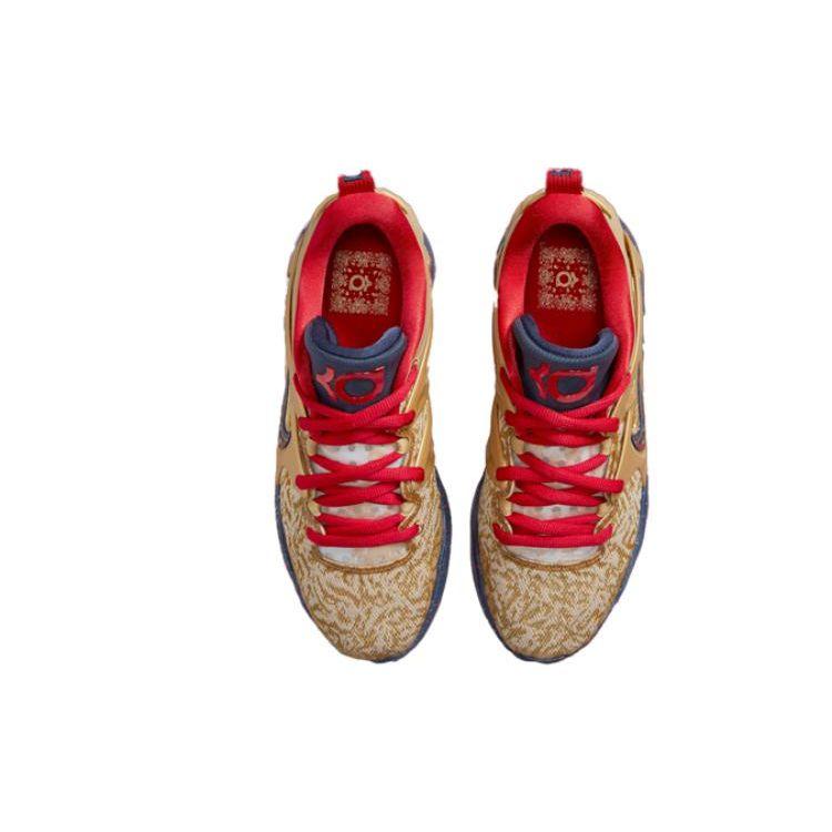 Nike Мужские олимпийские кроссовки KD 15 EP Gold Metallic-Gold University-Red DM1054-700