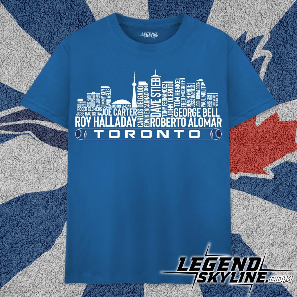 Toronto Baseball Greatest Of All Time Team Legends, Toronto City Skyline Shirt and kids tshirt