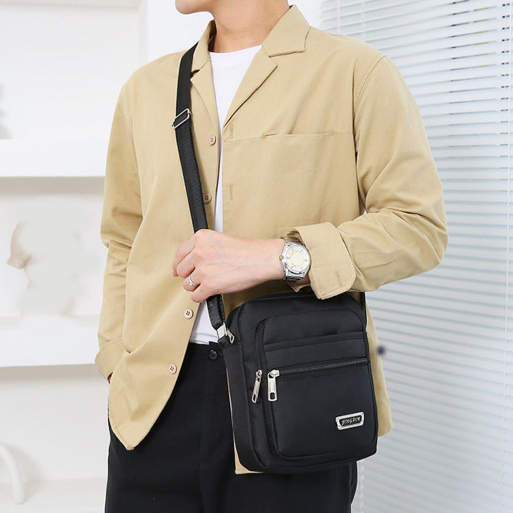 Шестислойная водонепроницаемая сумка-мессенджер на одно плечо с застежкой-молнией, деловая сумка-бумажник