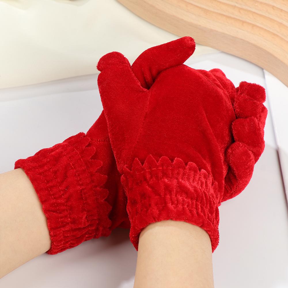 7 Colors Pleuche Autumn Winter Warm Gloves Mittens Full Finger Velvet Full Finger Gloves