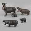 Simulation Hippo Statue Hippopotamus Figurine, Lifelike Sculpture, River Realistic Figurine Horse Model Educational Toy for Desk Decoration