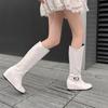Women's flat-bottomed boots autumn and winter new large-size medium boots solid color versatile casual inner heel boots